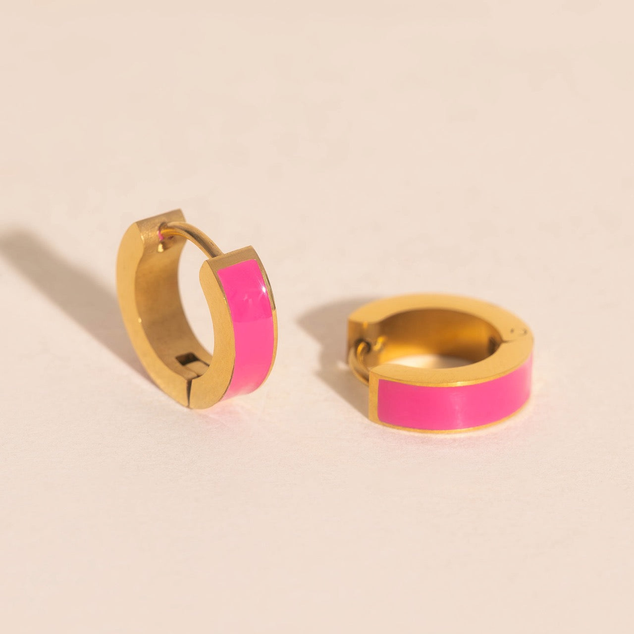 Chunky Huggie Hoop Earrings - 16 Color Options