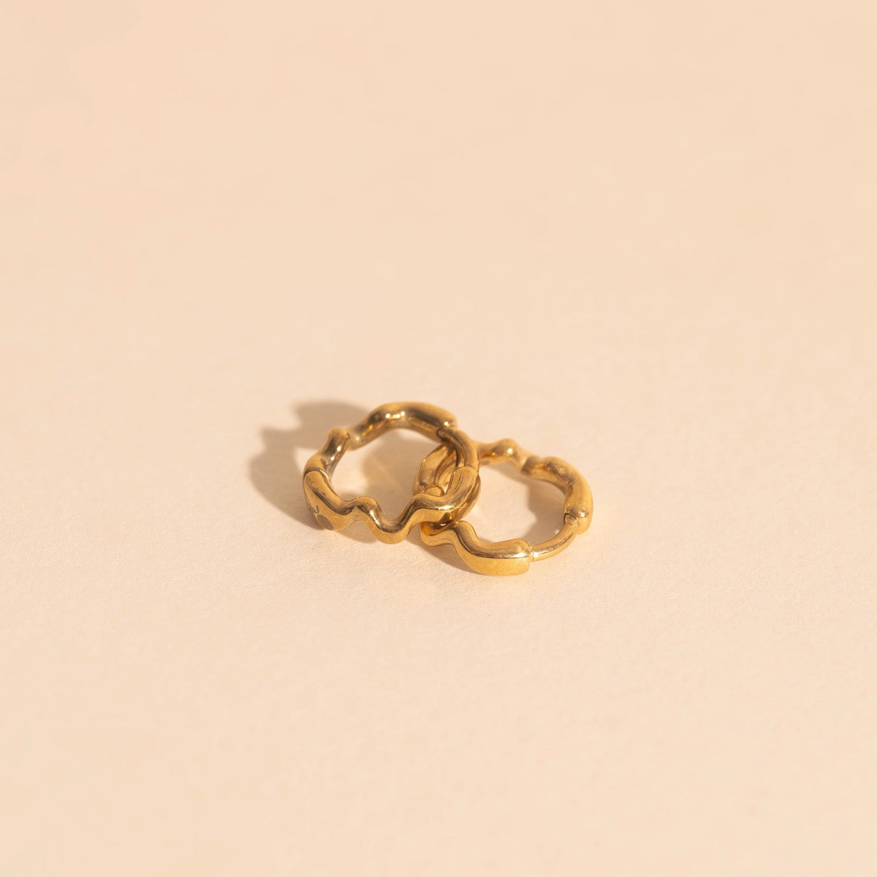 Squiggly Rounded Huggie Hoop Earrings