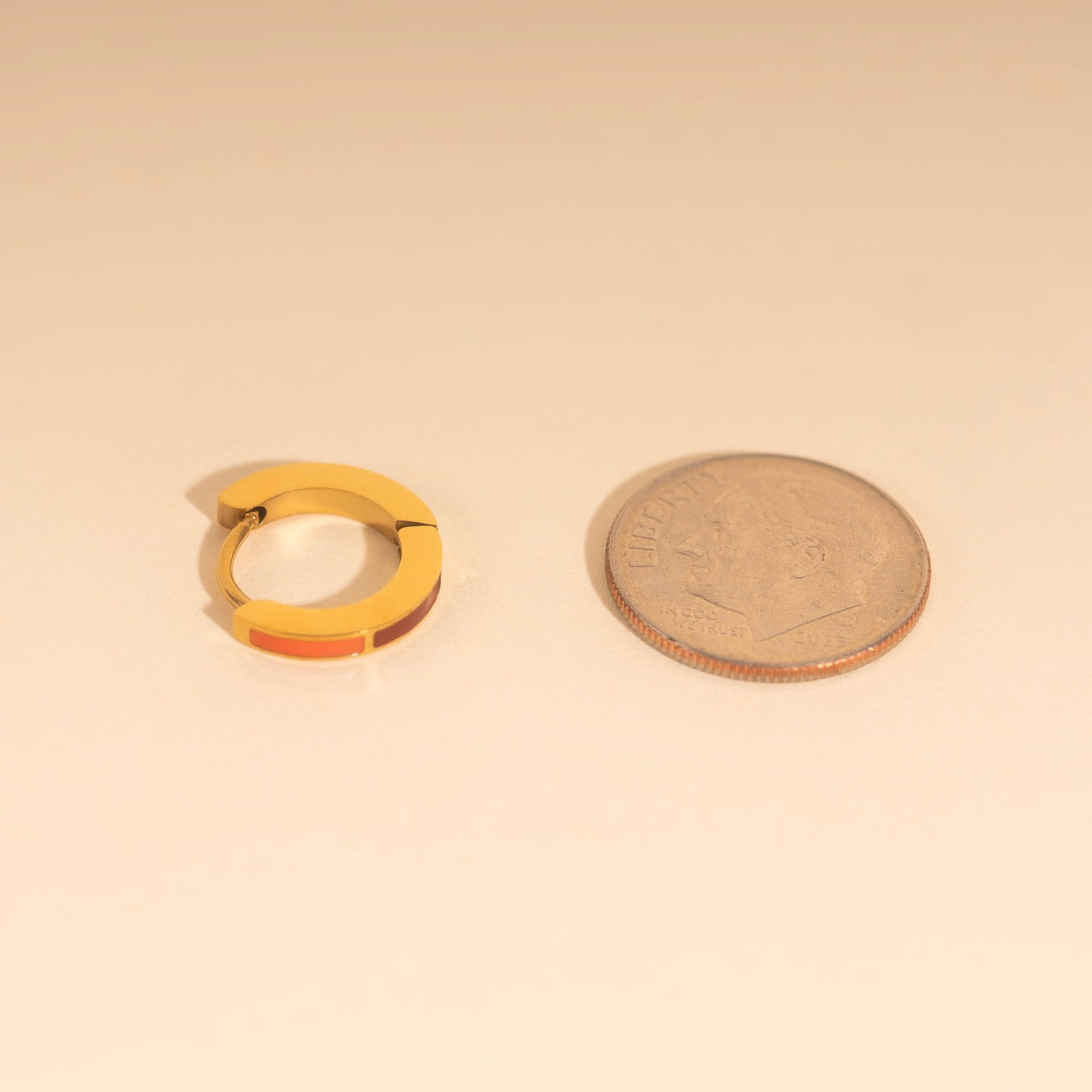 Split Color Huggie Hoop Earrings