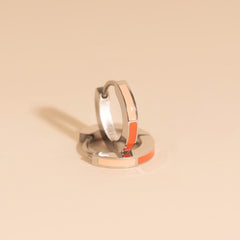 Split Color Huggie Hoop Earrings