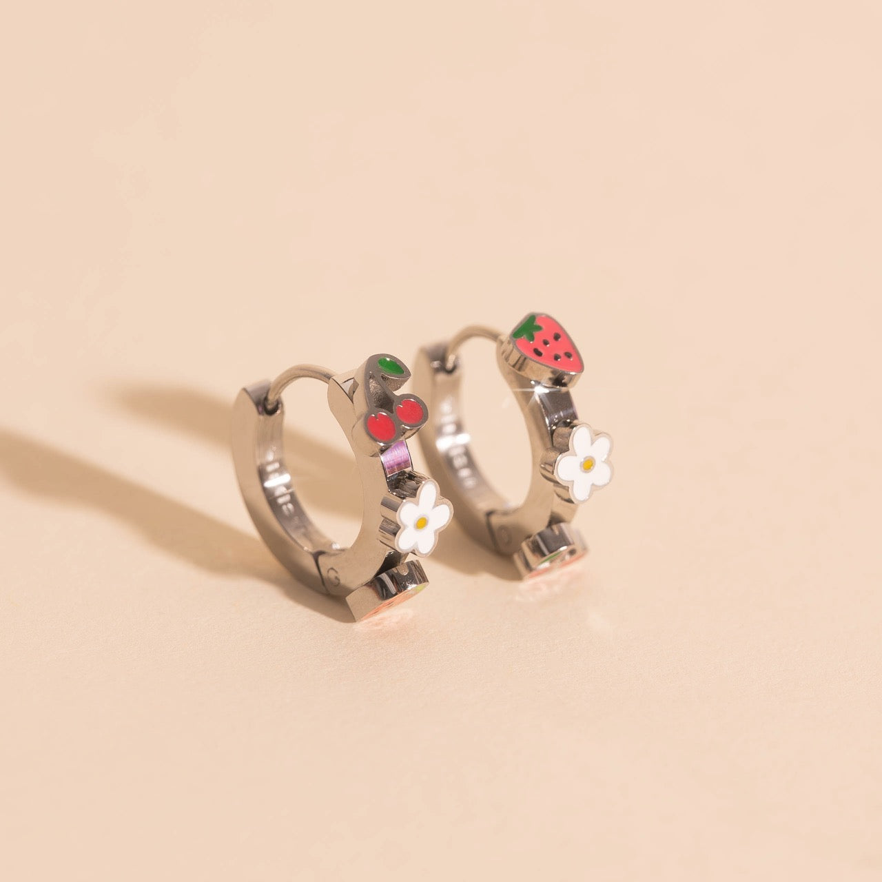 Berry Sweet 3D Huggie Hoop Earrings