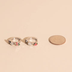 Berry Sweet 3D Huggie Hoop Earrings