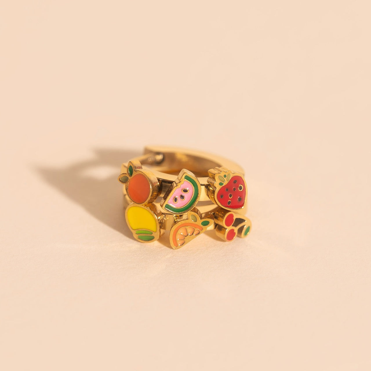 Fruit Loop 3D Huggie Hoop Earrings