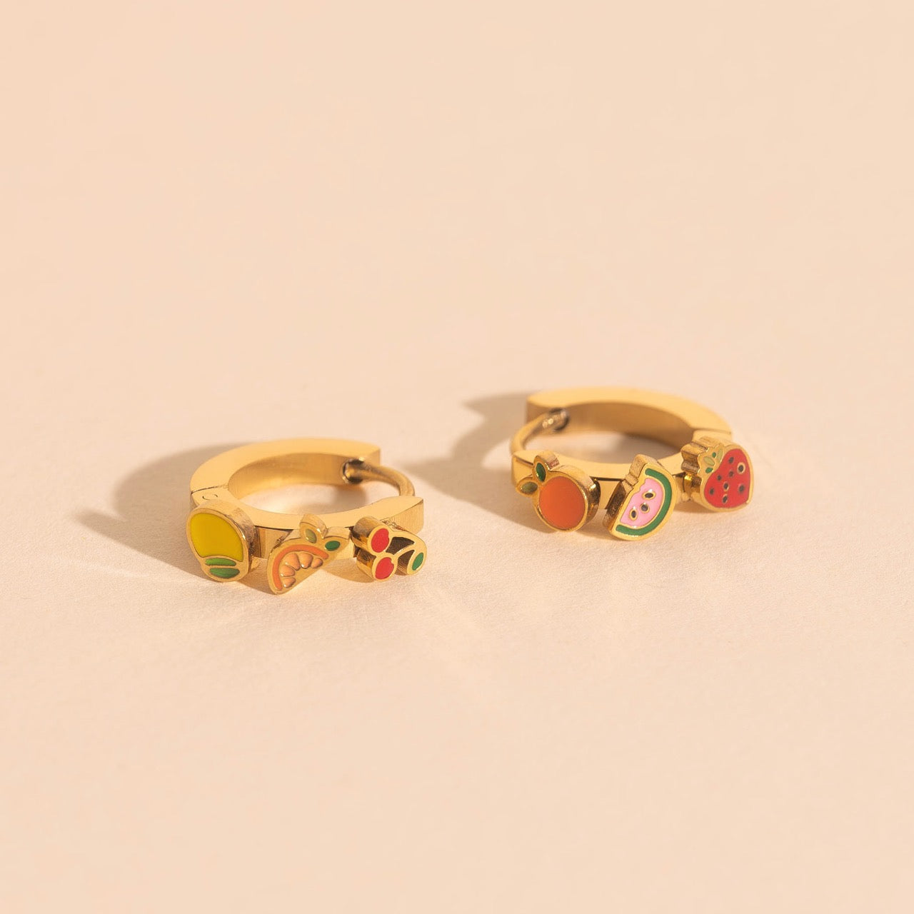 Fruit Loop 3D Huggie Hoop Earrings
