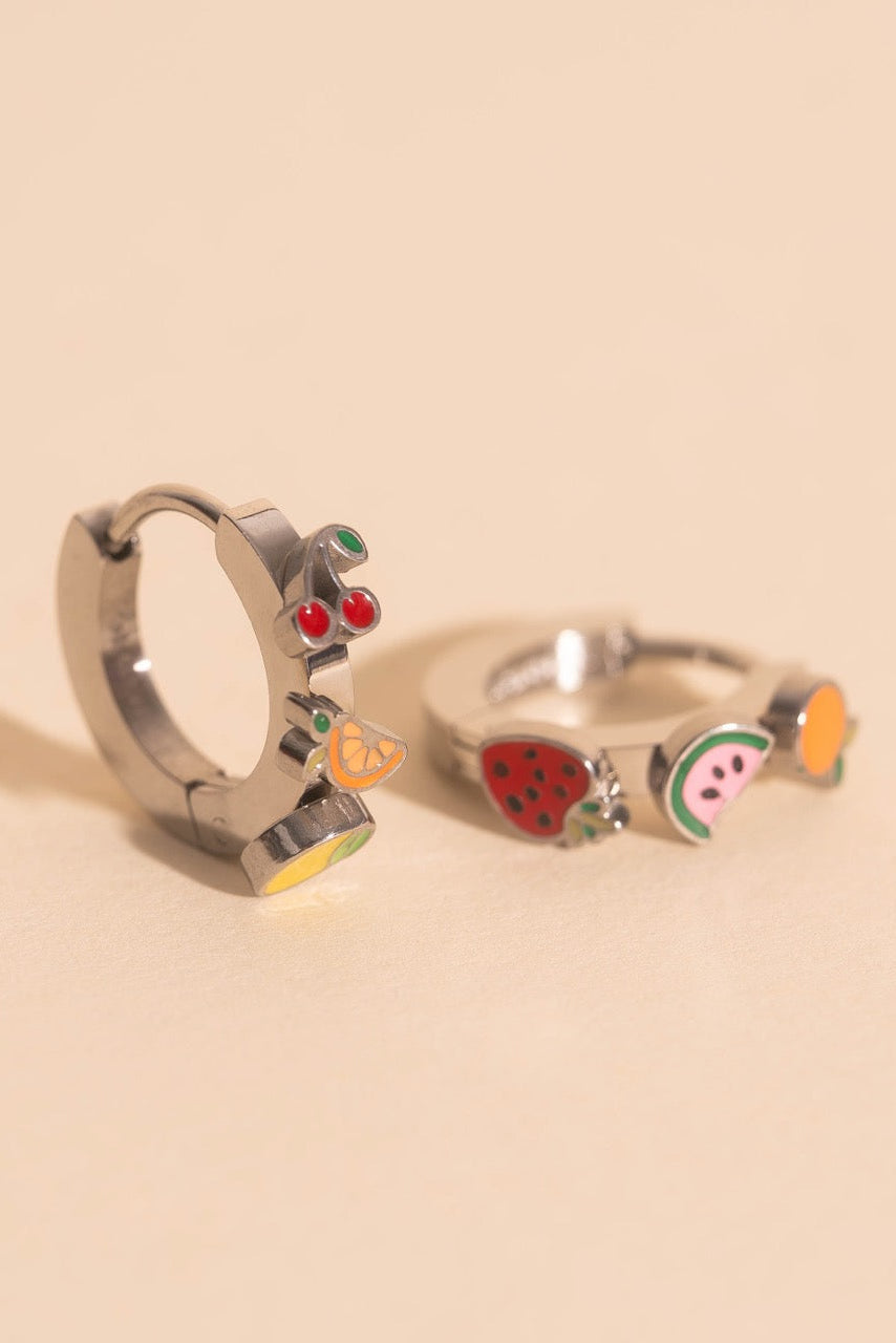 Fruit Loop 3D Huggie Hoop Earrings