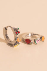 Fruit Loop 3D Huggie Hoop Earrings