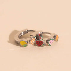 Fruit Loop 3D Huggie Hoop Earrings