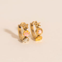 Hawaii 3D Huggie Hoop Earrings