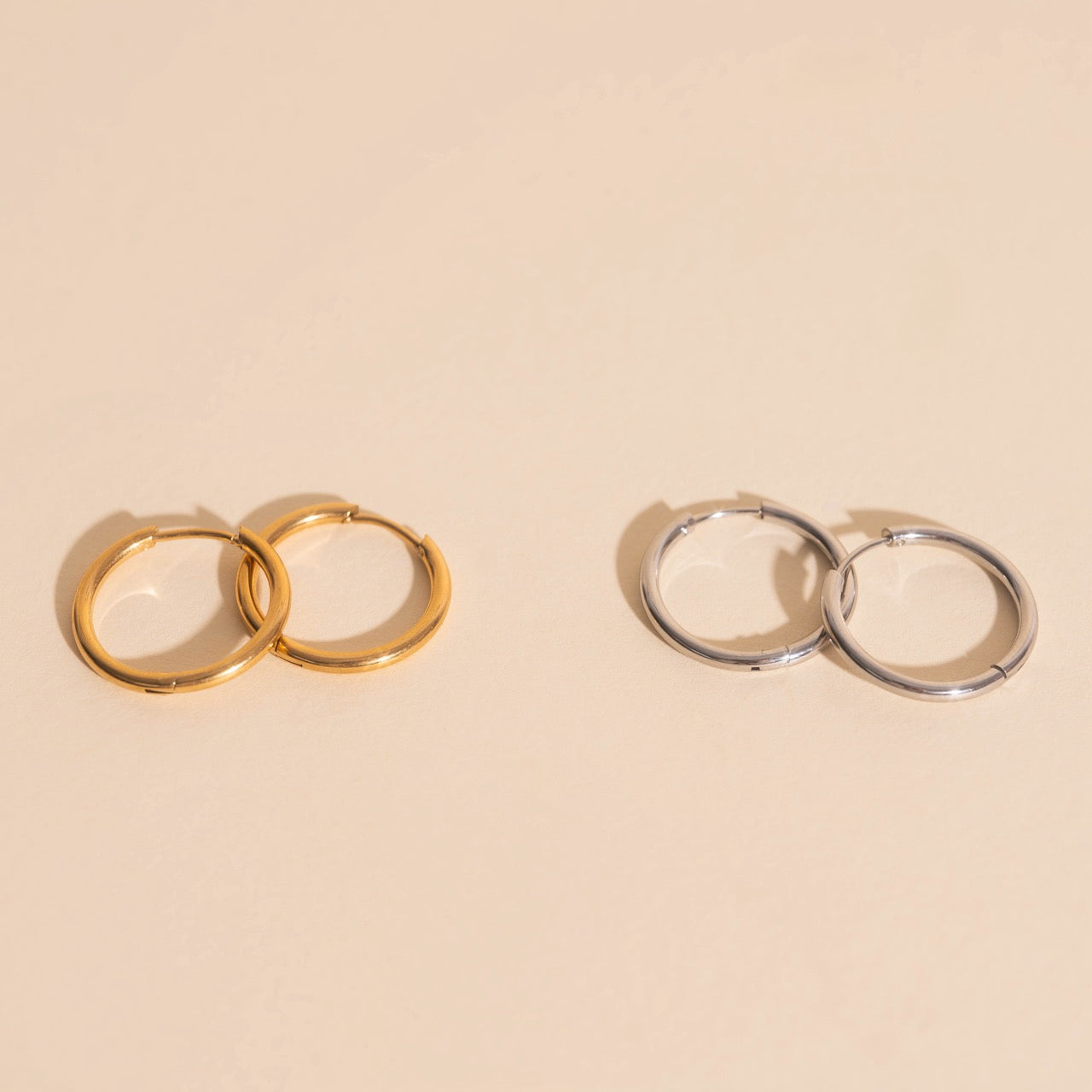 Circle Rounded Huggie Hoop Earrings