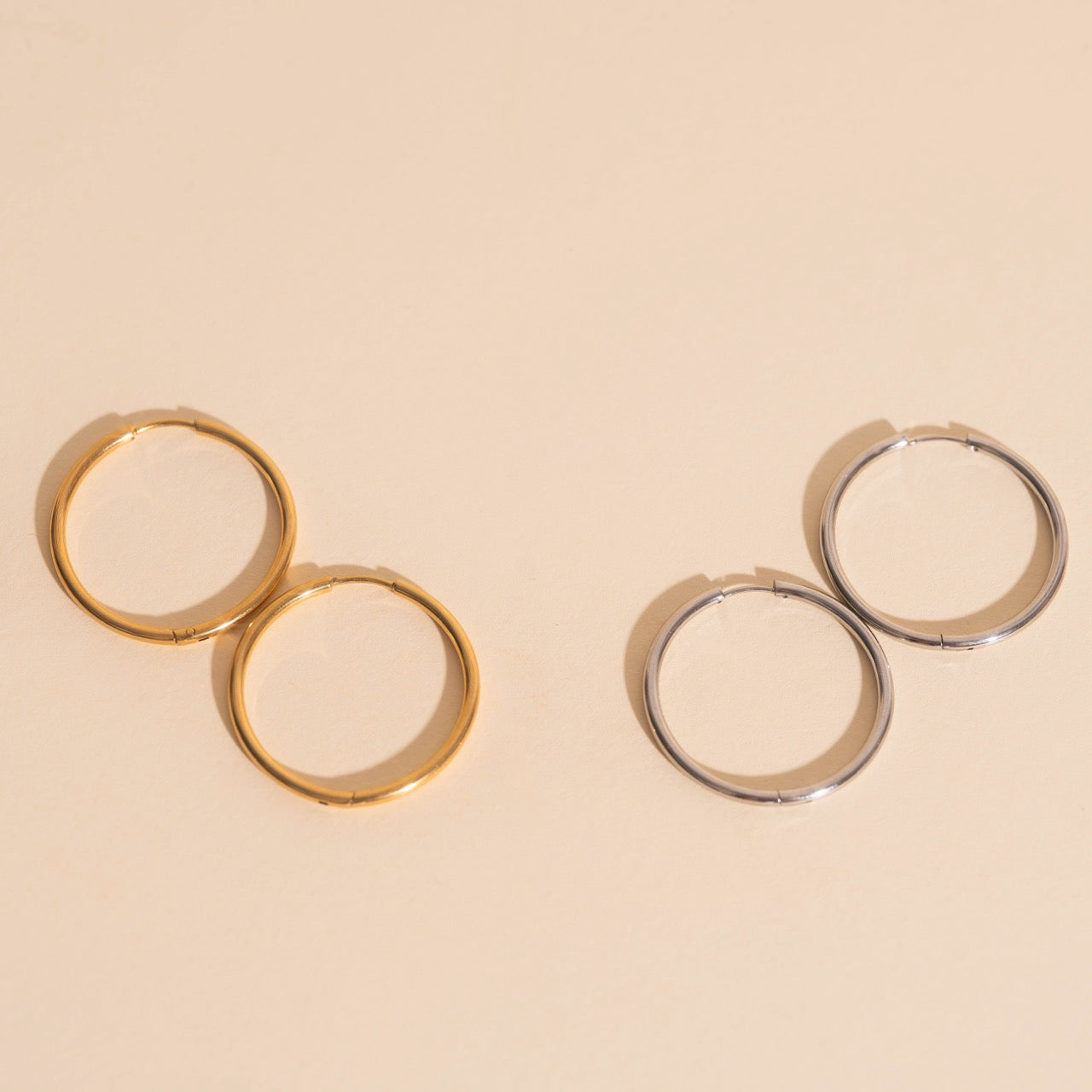 Circle Rounded Huggie Hoop Earrings