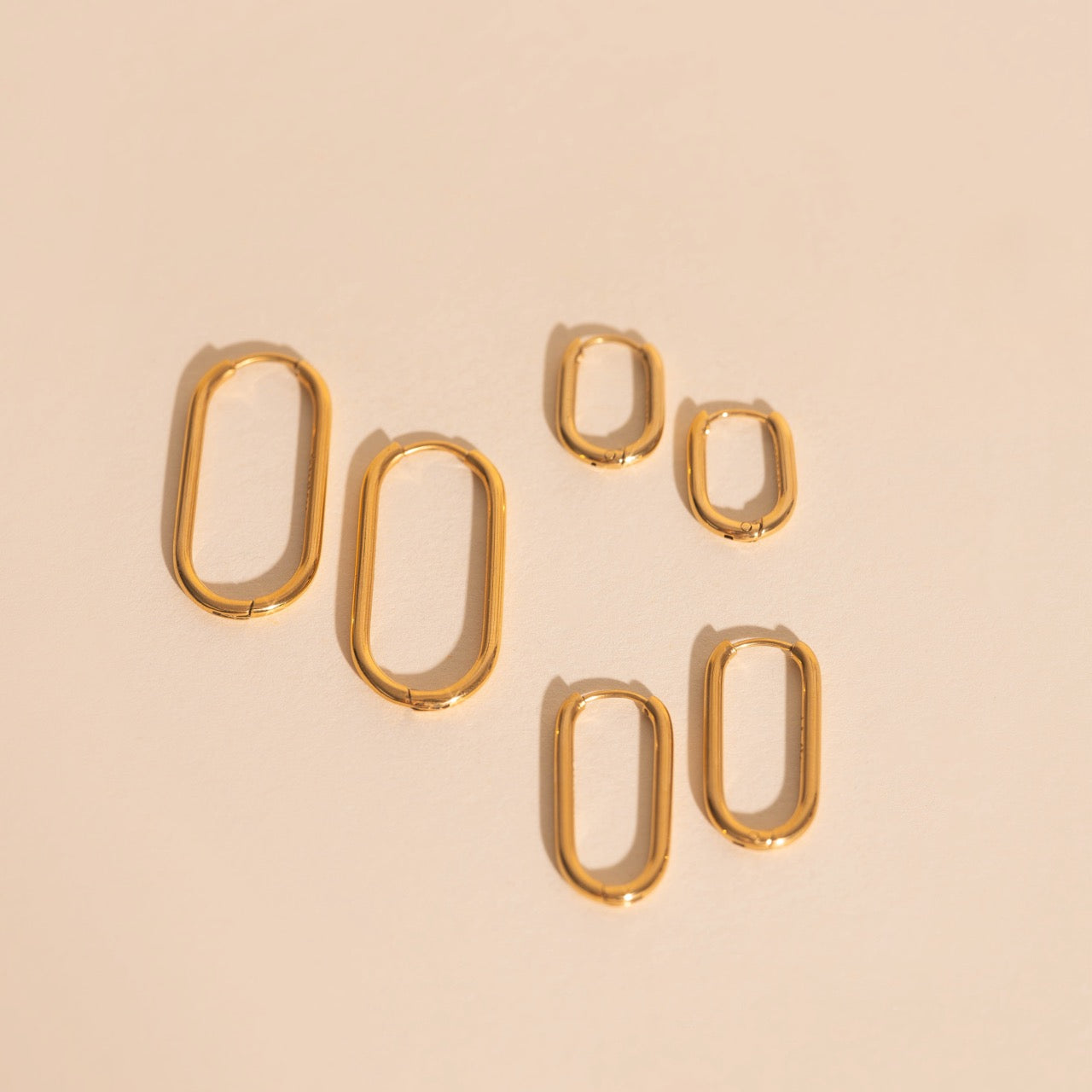 Rectangle Rounded Huggie Hoop Earrings