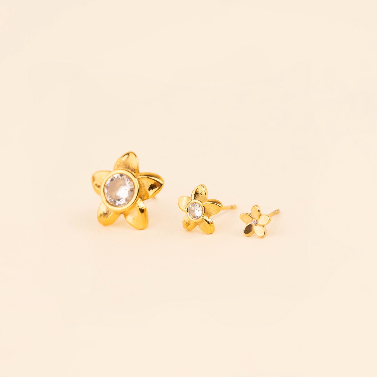 Mini Plumeria Flower Stud Earrings