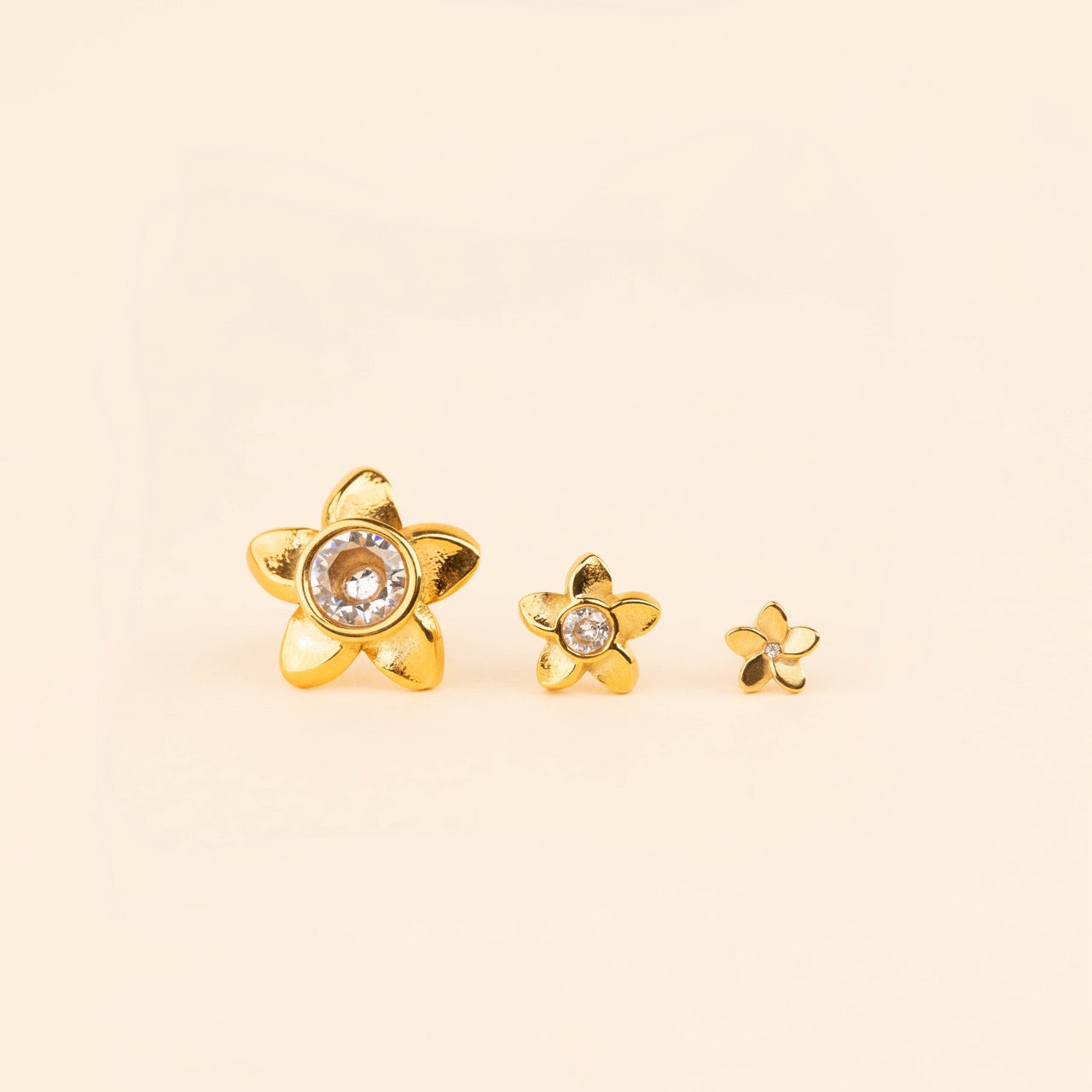 Mini Plumeria Flower Stud Earrings