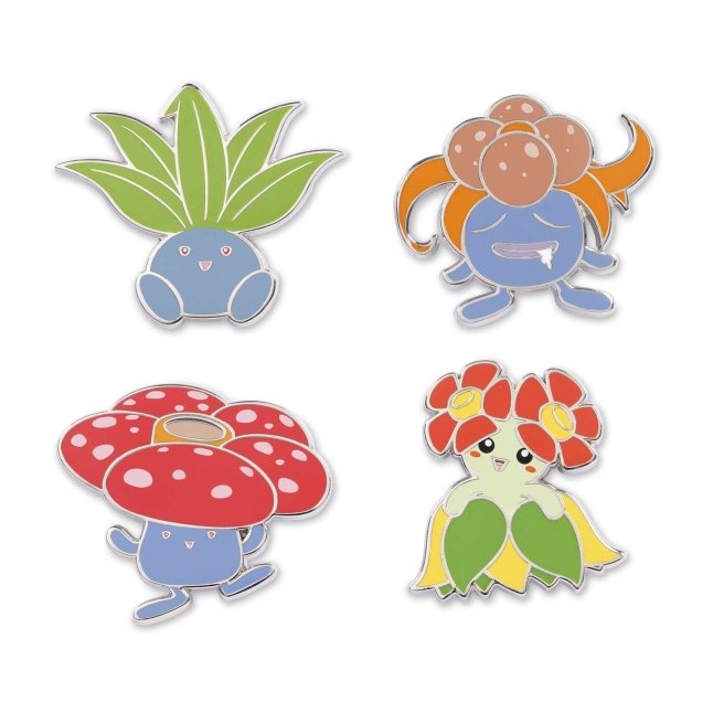 Oddish, Gloom, Vileplume & Bellossom Pokémon Pins (4-Pack)