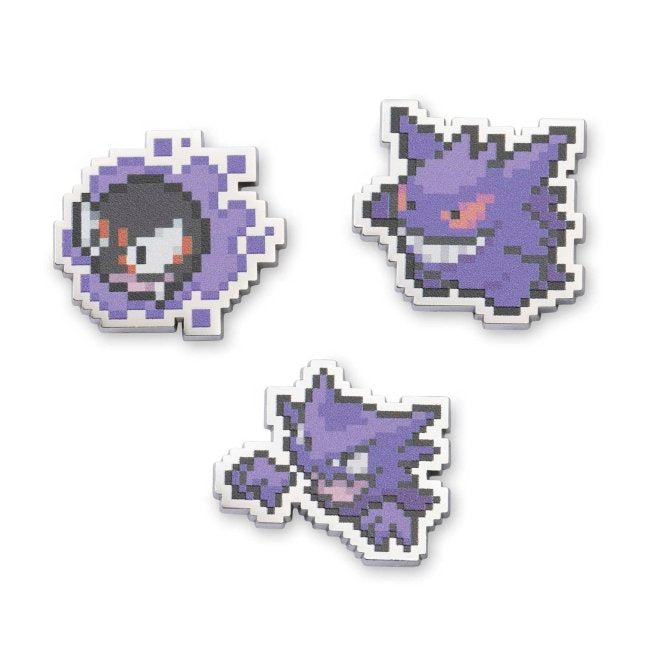 Gastly, Haunter & Gengar Pokémon Pixel Pins (3-Pack)