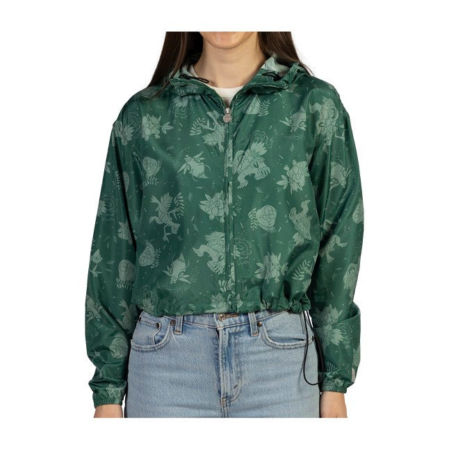Peaceful Forest Pokémon Lounge Lightweight Hooded Crop Jacket - Women