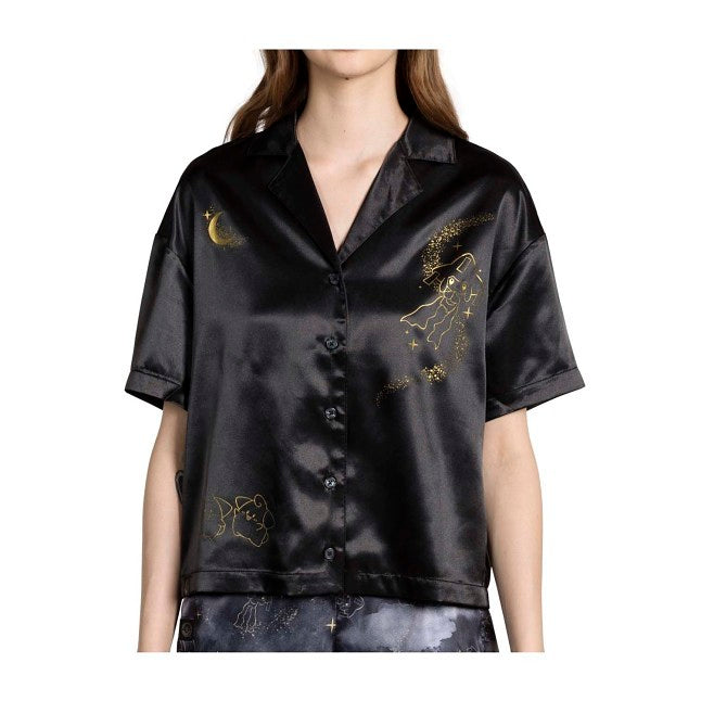 Jirachi Sleep Black Button-Up Sleep Shirt - Women