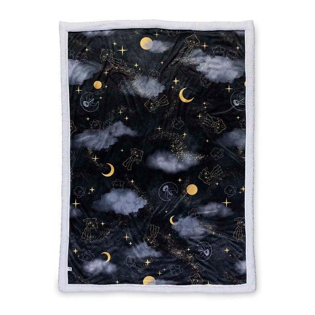 Jirachi Sleep Black Faux Shearling Throw Blanket