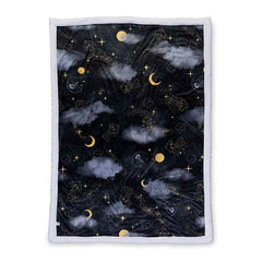 Jirachi Sleep Black Faux Shearling Throw Blanket