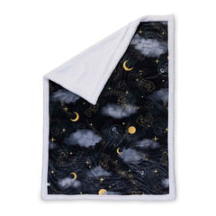 Jirachi Sleep Black Faux Shearling Throw Blanket