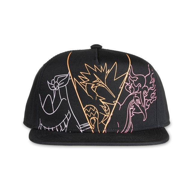 Galarian Articuno, Galarian Zapdos & Galarian Moltres Black Flat-Bill Hat (One Size-Adult)