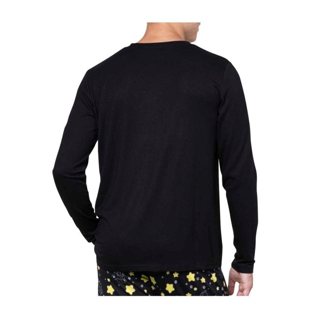 Pikachu Black Relaxed Fit Crew Neck Long-Sleeve T-Shirt - Men