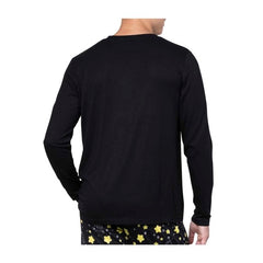 Pikachu Black Relaxed Fit Crew Neck Long-Sleeve T-Shirt - Men