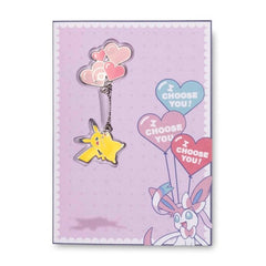Pikachu & Sylveon Balloon Bouquet Pokémon Pin & Greeting Card