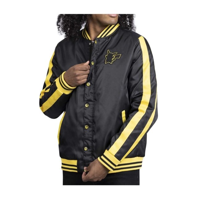 Pikachu Pokémon Jackets Black Insulated Snap-Down Jacket - Adult