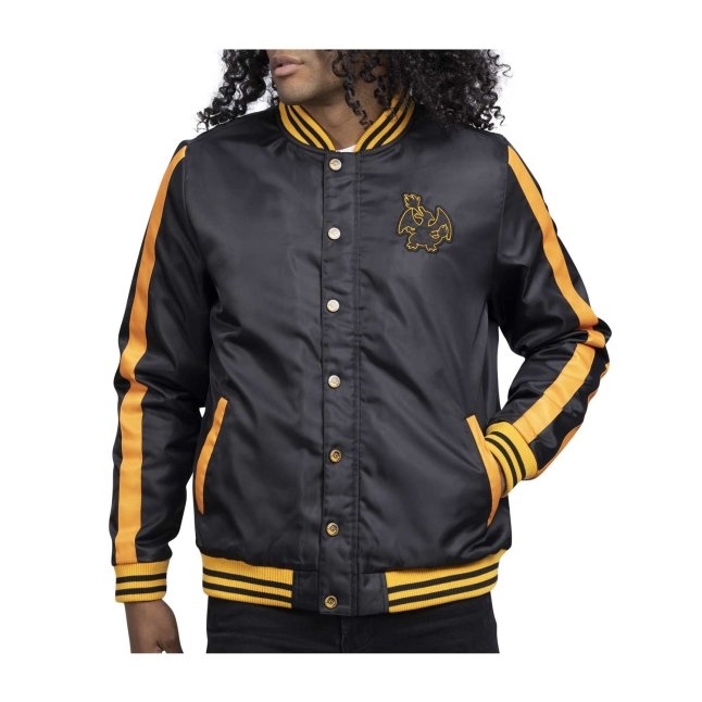 Charizard Pokémon Jackets Black Insulated Snap-Down Jacket - Adult