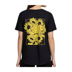 Pikachu & Sunflora Pokémon Nature: Spring Black Crew Neck T-Shirt - Women