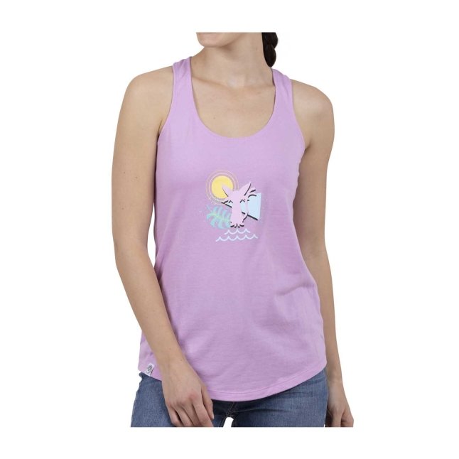 Espeon & Umbreon Summer Fun Purple Fitted Racerback Tank Top - Women