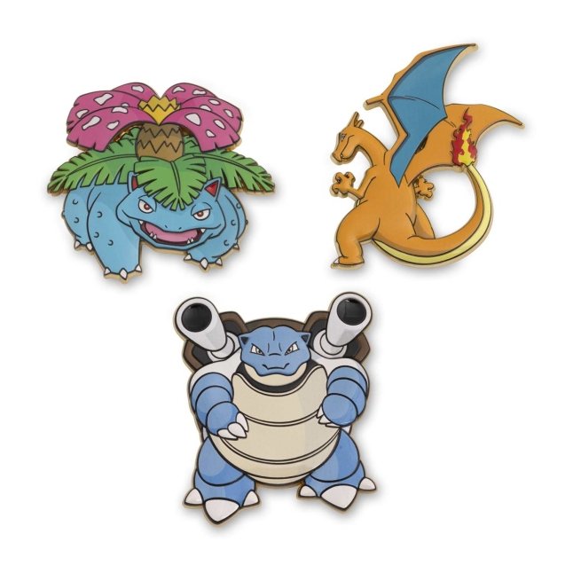 Pokémon Deluxe Pins: Venusaur, Charizard & Blastoise Pin Box Set (3-Pack)