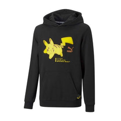 PUMA × Pokémon: Pikachu Puma Black French Terry Pullover Hoodie - Youth