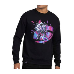 Piers Pokémon Trainers Black Oversize Drop-Shoulder Crew Neck Sweatshirt - Adult