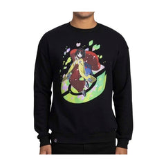 Erika Pokémon Trainers Black Oversize Drop-Shoulder Crew Neck Sweatshirt - Adult
