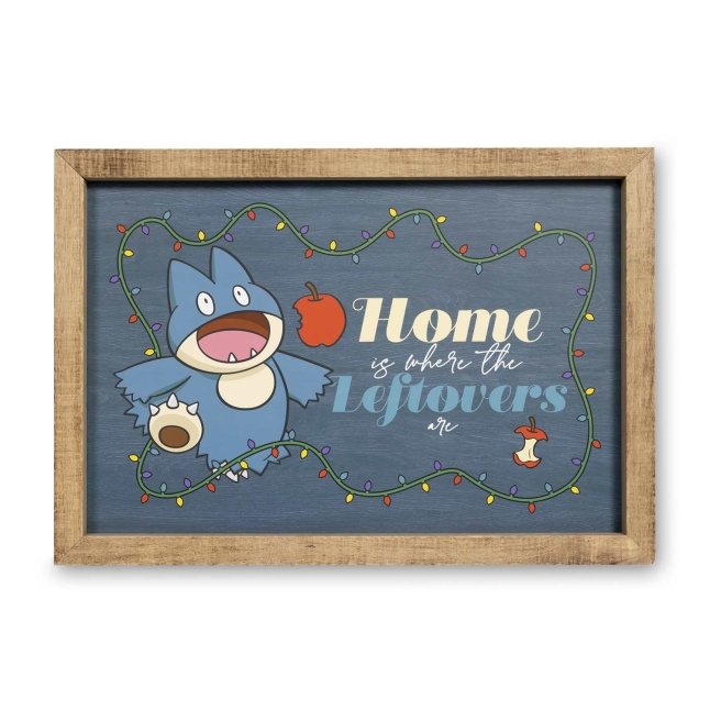 Munchlax Leftovers Pokémon Winter Wonders Wood Sign