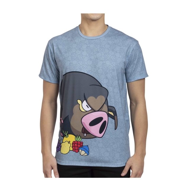 Lechonk & Berries Blue Allover-Print Relaxed Fit Crew Neck T-Shirt - Adult