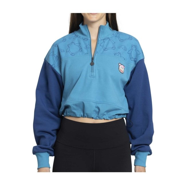 Snorlax Pokémon Lounge Blue Half Zip Sweatshirt - Women