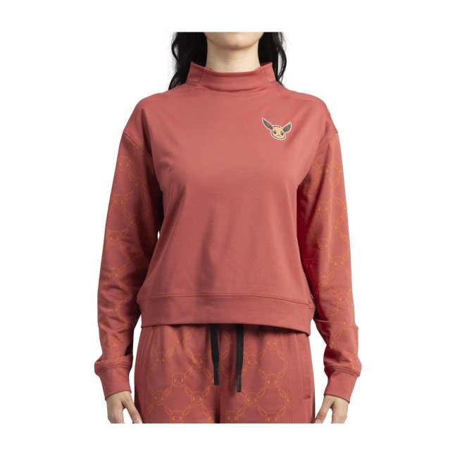 Eevee Pokémon Lounge Red Funnel Neck Long-Sleeve Top - Women