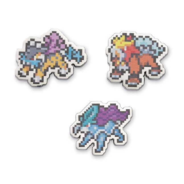 Raikou, Entei & Suicune Pokémon Pixel Pins (3-Pack)