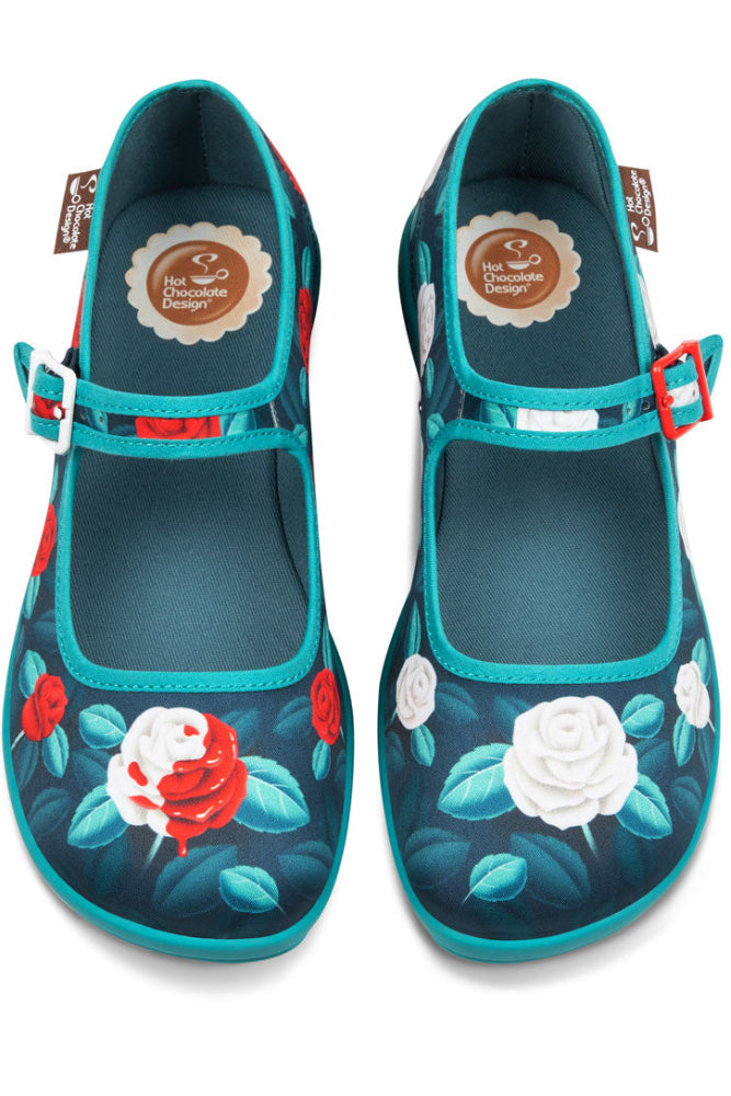 Chocolaticas® Paint The Roses Red Women's Mary Jane Flat