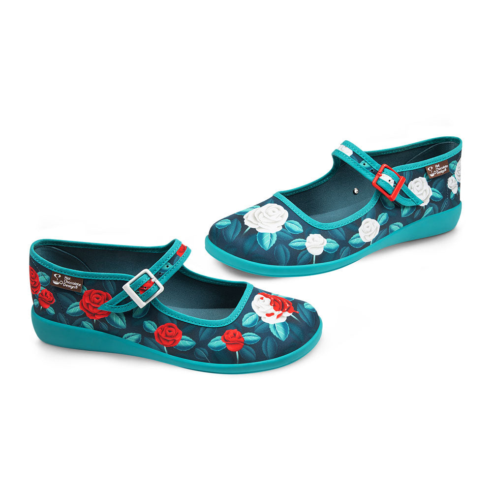 Chocolaticas® Paint The Roses Red Women's Mary Jane Flat