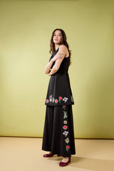 Fleur Embroidered Flowy Wide Leg Pant