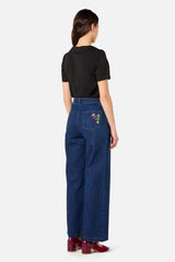 Raspberry Embroidered Jeans