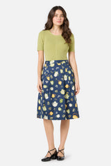 Tea Time Pleated Cotton Skirt