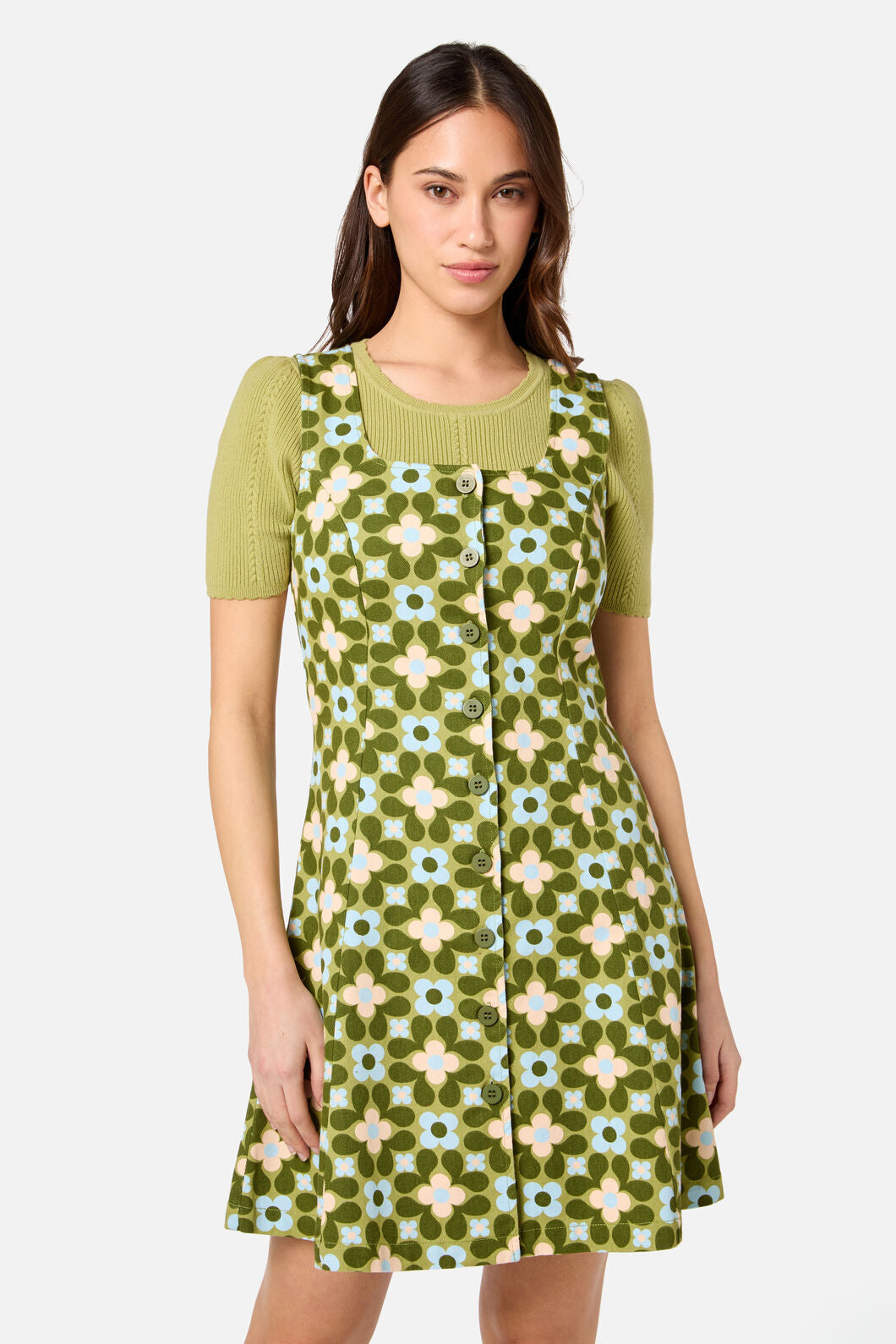 Ginny 60's Mini Pinafore Dress