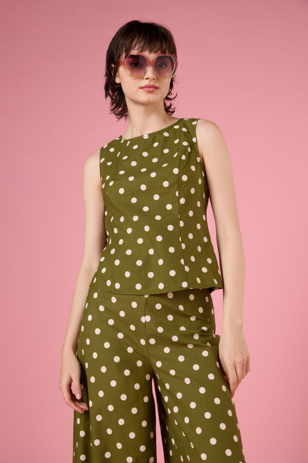 Polka Dot Shell Top