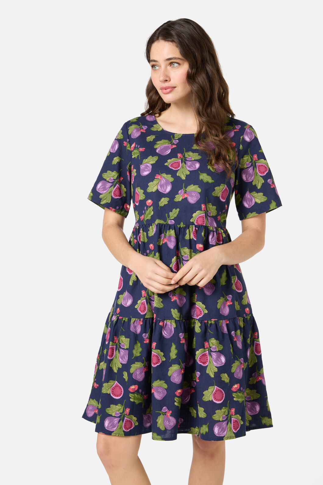 Fig Tiered Cotton Smock Dress