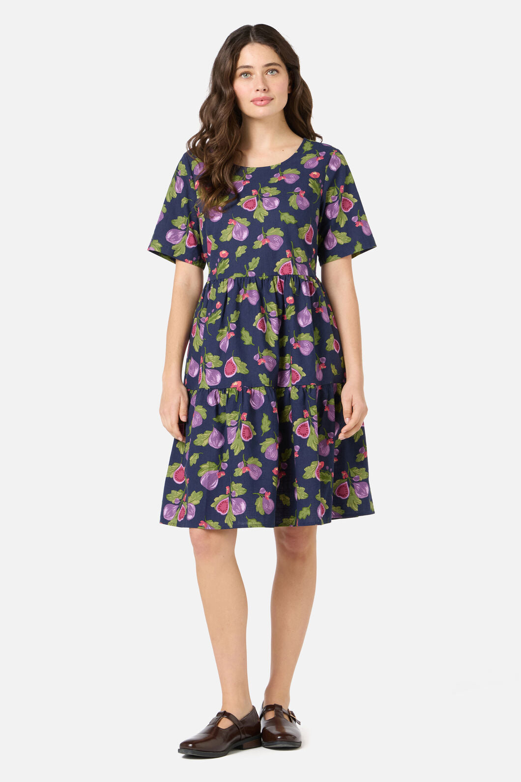 Fig Tiered Cotton Smock Dress